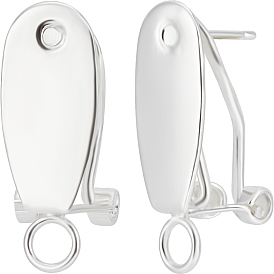 20шт. каплевидные латунные серьги-гвоздики, французские серьги-клипсы, с горизонтальными петлями, без никеля 