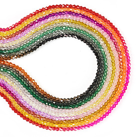 9 нити 9 градиент цвета, окрашенные в процессе выпечки стеклянные бусины, граненые, двухконусные