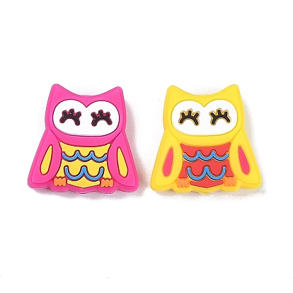 Owl Food Grade Eco-Friendly Silicone Beads, Chewing Beads For Teethers, DIY Nursing Necklaces Making