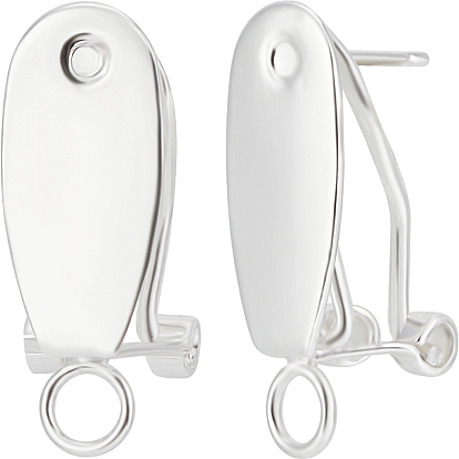 20шт. каплевидные латунные серьги-гвоздики, французские серьги-клипсы, с горизонтальными петлями, без никеля 