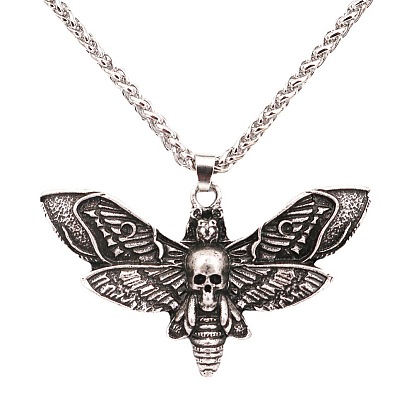 Moth Metal Necklace Jewelry Men's Moth Pendant