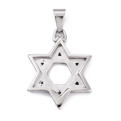 316 Surgical Stainless Steel Pendants, for Jewish, Star of David, 46x36x4mm, Hole: 7x10mm
