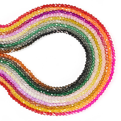 9 нити 9 градиент цвета, окрашенные в процессе выпечки стеклянные бусины, граненые, двухконусные