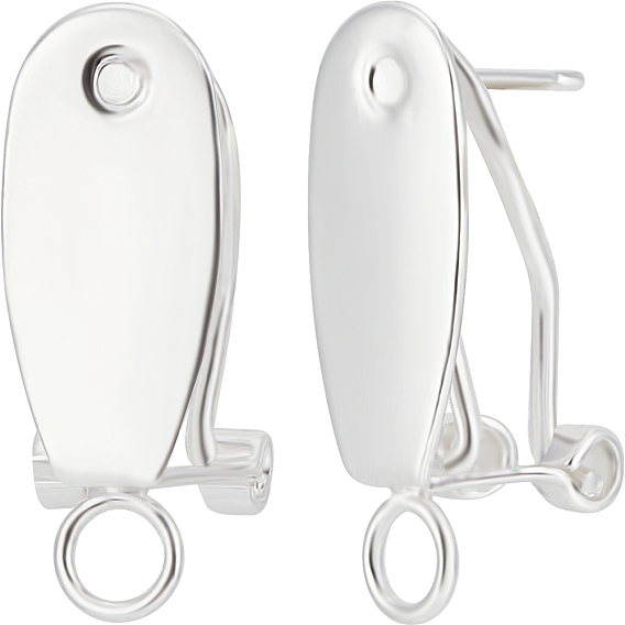 20шт. каплевидные латунные серьги-гвоздики, французские серьги-клипсы, с горизонтальными петлями, без никеля 