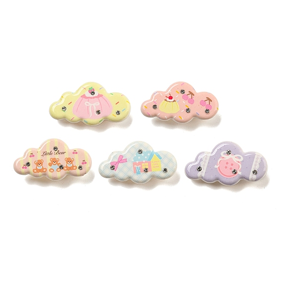 Симпатичные заколки для волос из крокодиловой смолы с облаком, аксессуары для волос для девочек