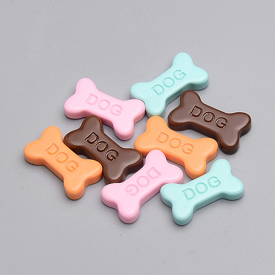 Кабошоны из смолы, кость со словом собака