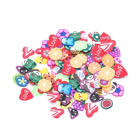 Handmade Polymer Clay Cabochons, Polymer Clay Slices for Nail Art, Resin Decoration & DIY Jewelry Making, Mixed Shape