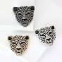 Булавки со стразами в виде головы леопарда, броши из сплава для подарка унисекс