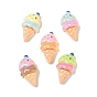 Opaque Resin Imitation Food Cabochons, Sprinkle Ice Cream, with Glitter Powder