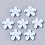 Epoxy Resin Cabochons, with Glitter Powder, Pearlized, Faceted, 5-Petal Flower