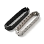 201 Stainless Steel Rectangle Watch Band Bracelet, Long-Lasting Plated, Tile Bracelet for Men Women