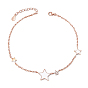 SHEGRACE 925 Sterling Silver Anklet, with Micro Pave AAA Cubic Zirconia and Enamel Star