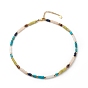 Natural & Synthetic Mixed Gemstone Disc Beaded Necklace for Women