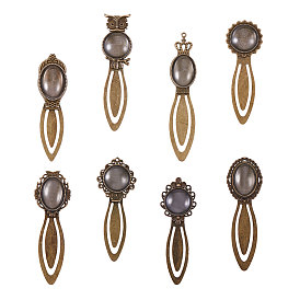 DIY Bookmark Making, with Clear Glass Cabochons and Iron/Alloy Bookmark Cabochon Settings