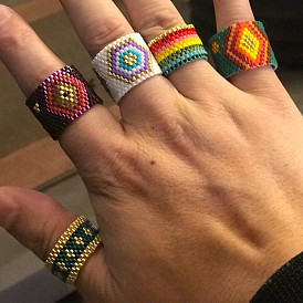 Fashion Ring Boho Style Miyuki Rice Beads Handwoven Jewelry