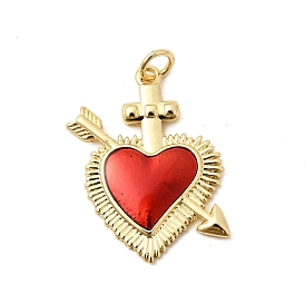 Латунь эмаль подвески, чары священного сердца, долговечный, стойки покрытие, без свинца и без кадмия, реальный 18 k позолоченный