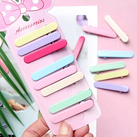 Macaron Color Alloy Alligator Hair Clips, Hair Accessories for Girls Women, Long Oval