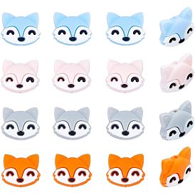 16 шт. 4 стиль, экологически чистые силиконовые фокальные бусины пищевого качества, лиса