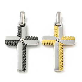 Ion Plating(IP) 304 Stainless Steel Pendants, Cross Charm