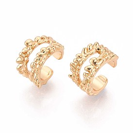 Латунь манжеты серьги, двухслойный с-образный