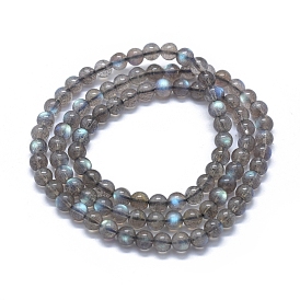 Natural Gemstone Beads Stretch Wrap Bracelets, Three Loops, Round