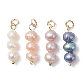 Подвески из натурального жемчуга в форме картофеля, подвески из бисера с фурнитурой из нержавеющей стали, золотые, смешанные окрашенные и неокрашенные