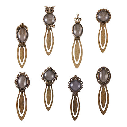 DIY Bookmark Making, with Clear Glass Cabochons and Iron/Alloy Bookmark Cabochon Settings