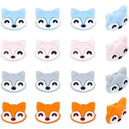 16 шт. 4 стиль, экологически чистые силиконовые фокальные бусины пищевого качества, лиса