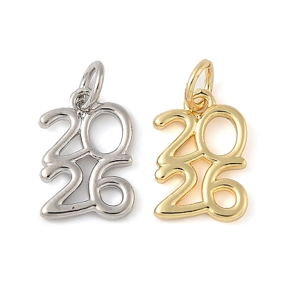 Латунные подвески, число 2026 прелести, с целью перехода в кольце, долговечный, без свинца и без кадмия