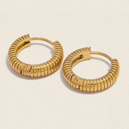 Серьги-кольца из нержавеющей стали в полоску