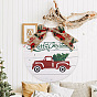 Wooden Christmas hanging sign round interior decoration pendant Christmas decoration door sign bow