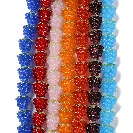 Handmade Lampwork Beads Strands, Raspberry