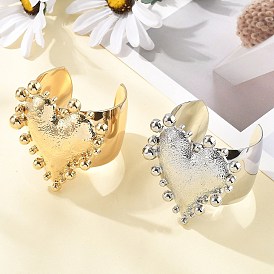 Текстурированные браслеты-манжеты из сплава в форме сердца для женщин