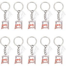 DIY 3D Goldfish Water Bag Keychain Making Kits, Including Resin Pendants, Iron Split Key Rings
