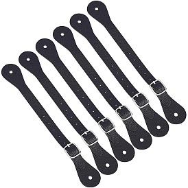 6 шт. ремни для шпор из искусственной кожи, регулируемые лямки для высоких ботинок до бедра, с застежкой из цинкового сплава, для конного снаряжения