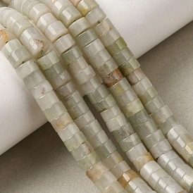 Natural Chinese Jade Beads Strands, Heishi Beads, Flat Round/Disc
