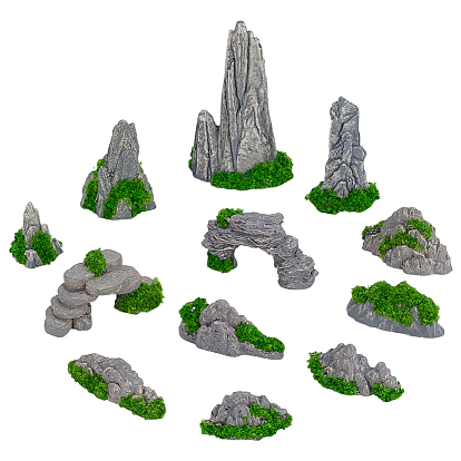 12 шт. 12 стили смоляные горные украшения, аксессуары для дома микропейзаж, притворяясь опорными украшениями