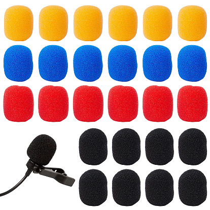 40Pcs 4 Colors Sponge Microphone Sleeve, Anti-Splash Dustproof Microphone Cover, for KTV, Conference Room, On Stage Performance