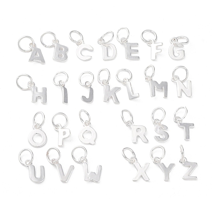 925 подвески-буквы из стерлингового серебра, с перемычками и 925 штампом, серебряный цвет гальваническим