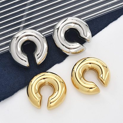 304 серьги-каффы из нержавеющей стали в форме буквы С для женщин, ионное покрытие (ip)