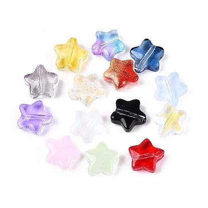 Прозрачные стеклянные бусины, смешанный стиль, звезда