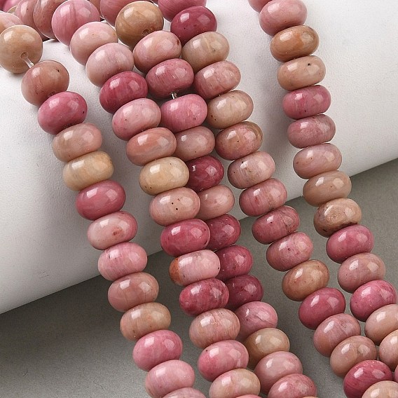 Natural Rhodonite Beads Strands, Smooth Rondelle