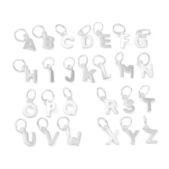 925 подвески-буквы из стерлингового серебра, с перемычками и 925 штампом, серебряный цвет гальваническим