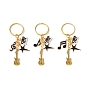 3Pcs Alloy Enamel Keychain, with Iron Findings, Musical Theme