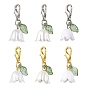 Flower Acrylic Pendant Decorations, Lobster Claw Clasps Ornaments for Bag Key Chain
