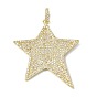 Латунные микропаве прозрачные подвески с фианитом, звезды прелести, долговечный, стойки покрытие, без свинца и без кадмия