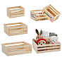 6Pcs 3 Styles Mini Wood Storage Baskets, Rectangle