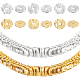 260Pcs 2 Colors Brass Spacer Beads, Long-Lasting Plated, Heishi Beads, Disc