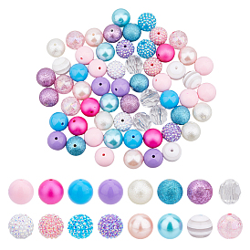 60Pcs Acrylic Beads, Round