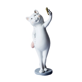 Resin Selfie Cat Figurines, for Home Office Desktop Decoration